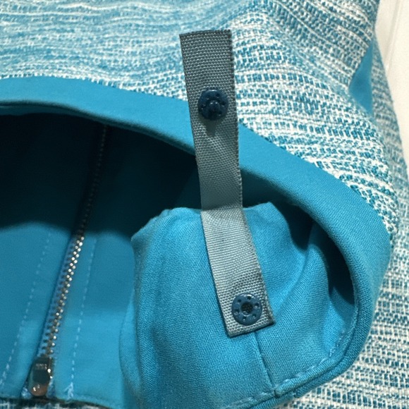 Milly Of New York Sleeveless Halter Tweed Mini A-Line Dress Turquoise 6 - Picture 12 of 12